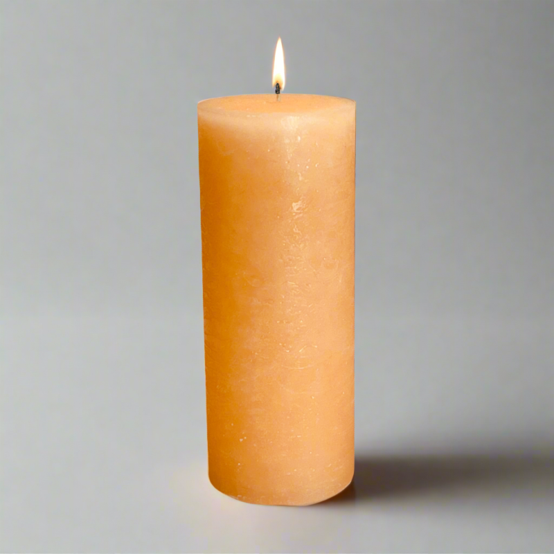 Rustic-pillar-candle-7x17-Peach