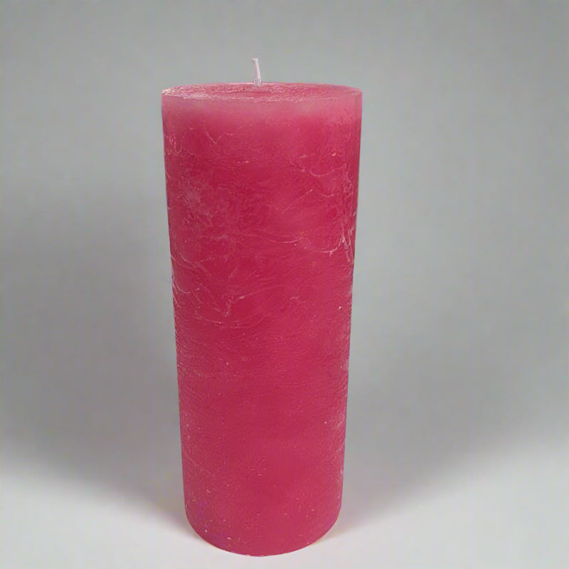 Rustic-pillar-candle-7x17-Pink