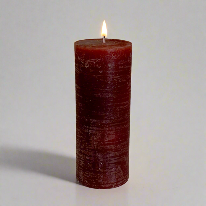 Rustic-pillar-candle-7x17-Ruby