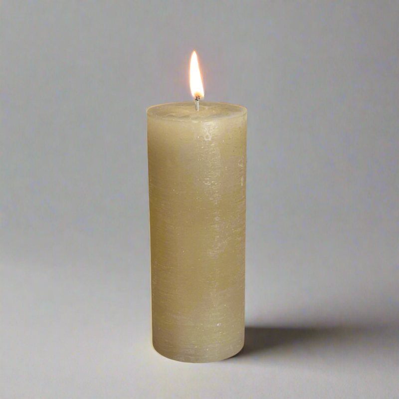 Rustic-pillar-candle-7x17-Sand