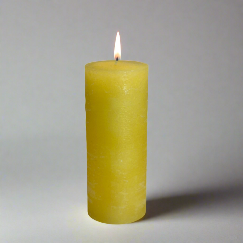 Rustic-pillar-candle-7x17-Yellow