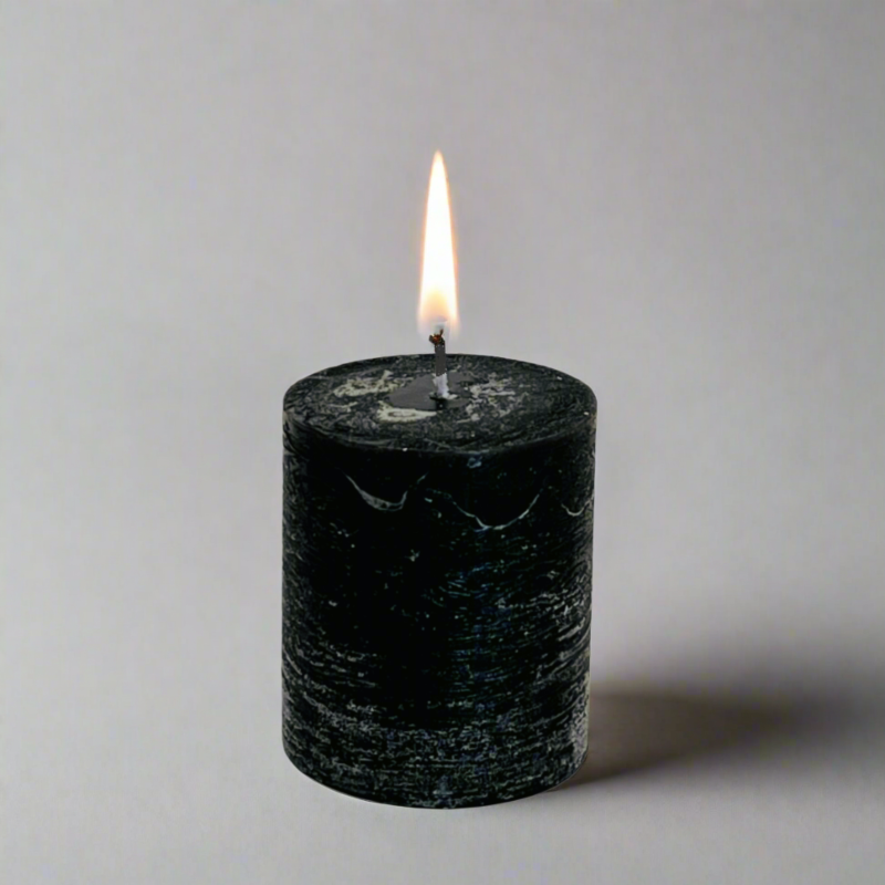 Rustic-pillar-candle-7x8-Black