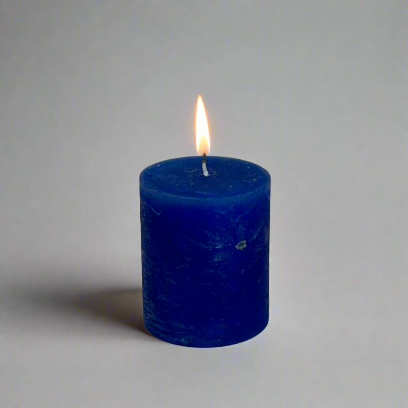 Rustic-pillar-candle-7x8-Dark-blue