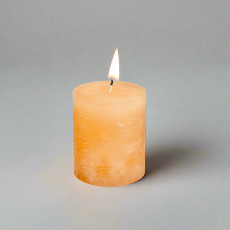 Rustic-pillar-candle-7x8-Peach