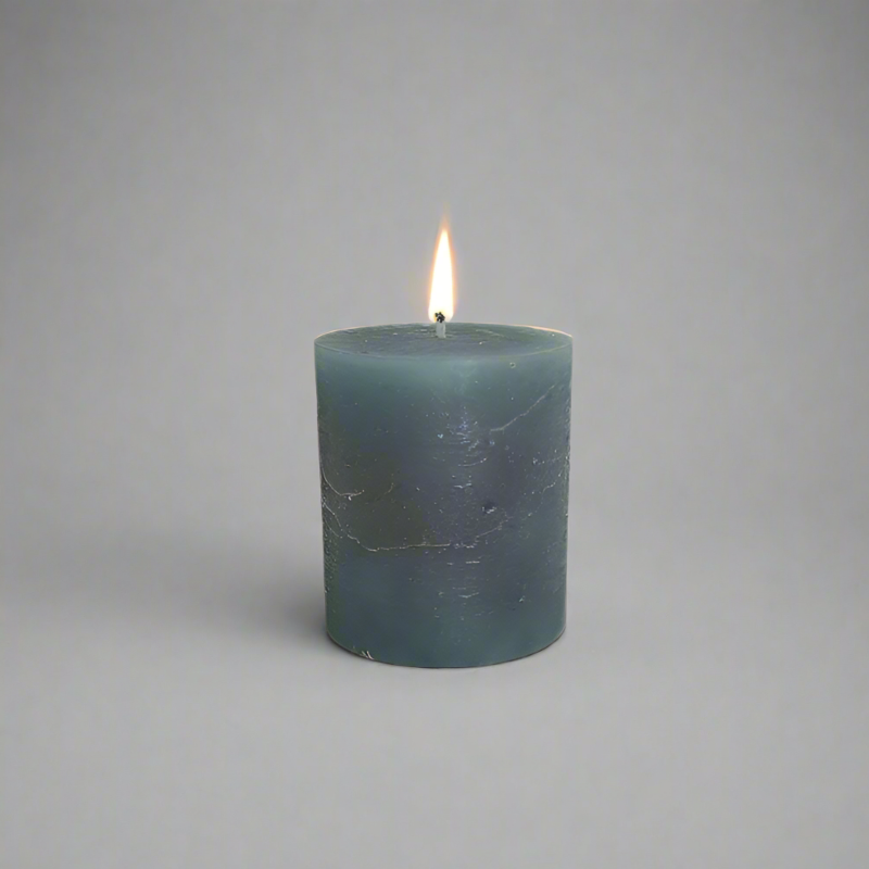Rustic-pillar-candle-7x8-Teal
