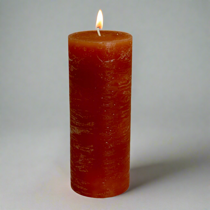 Rustic-pillar-candle-8x19-Terracotta