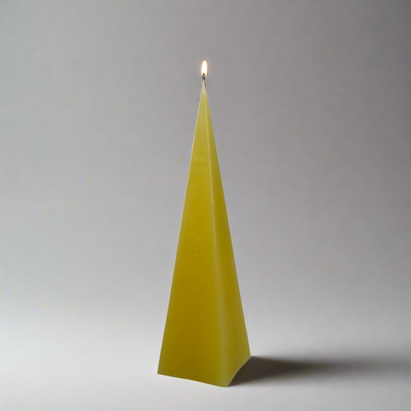 Rustic-pyramid-candle-Yellow