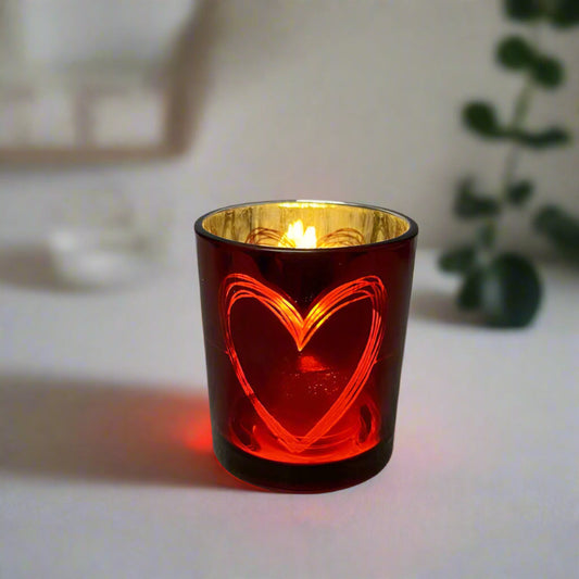 Votive-tealight-holder-glass-heart-red