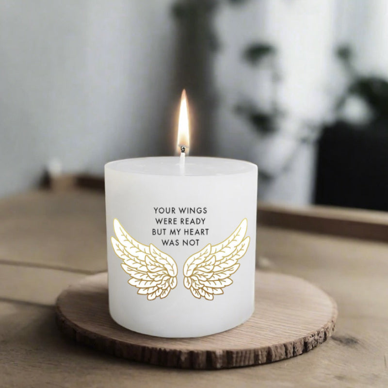 Printed Candle: "Wings ready.."