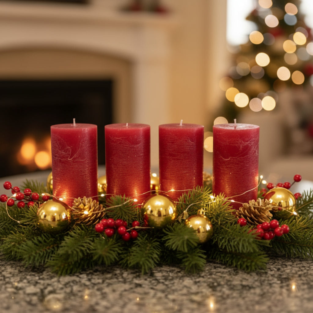 Advent pillar set - 10cm