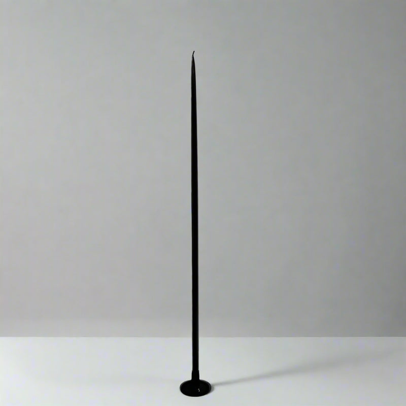 10 Black Skinny Celebration Candles, 40cm