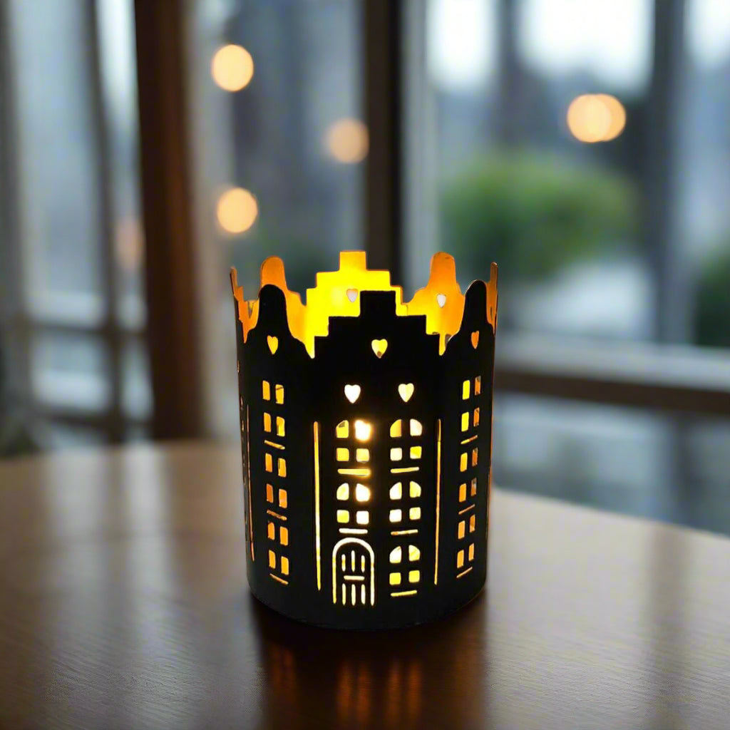 Metal Tealight Holder Cityscape