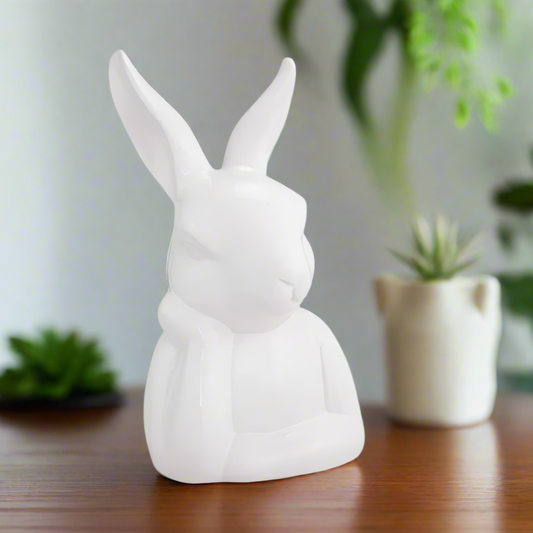White rabbit-bunny bust 