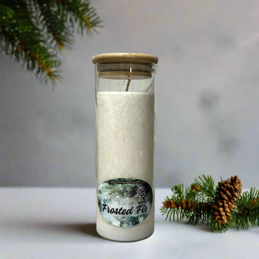 denga scented candle glass frosted fir fragrance
