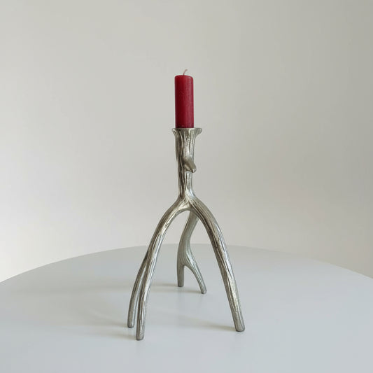 dinner candle holder silver antler