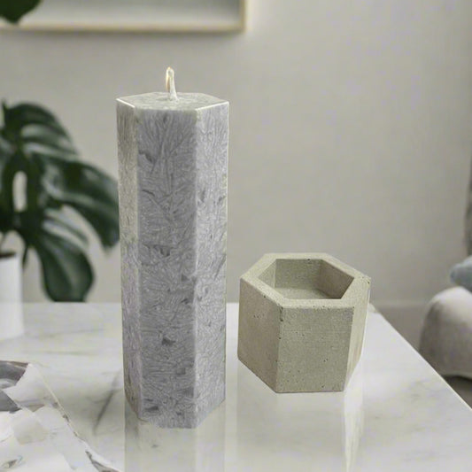 Hexagon Concrete Candle Holder