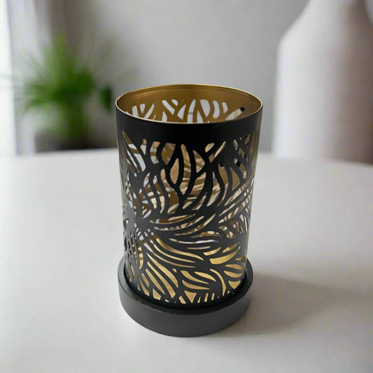 metal-lantern-wooden-base