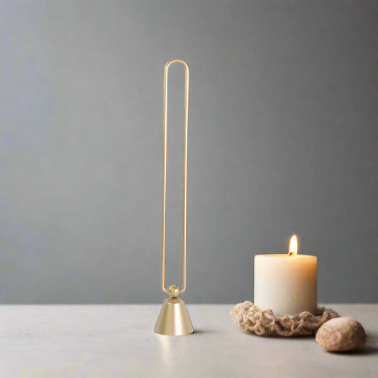 metal candle snuffer, champagne matt colour