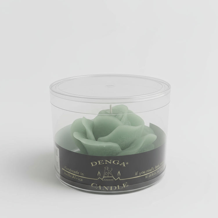 rose blossom candle in box sage