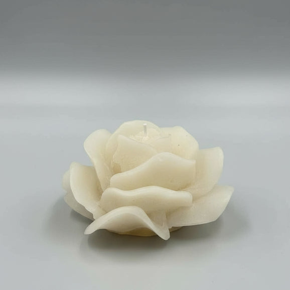 White rose-shaped object on a white surface 