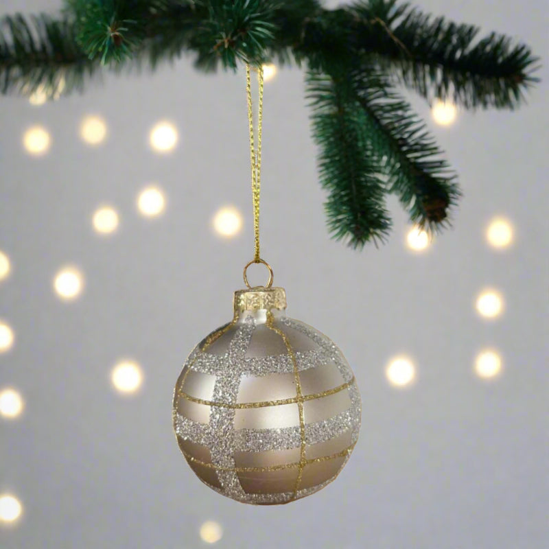 Silver Christmas Bauble - Gold decor