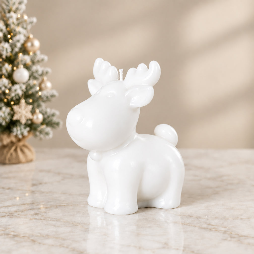 A moose candle in white color