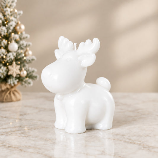 A moose candle in white color
